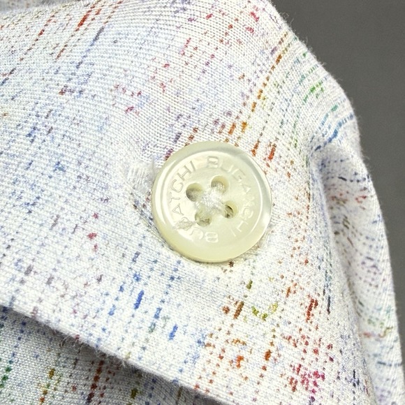 Bugatchi 8 Way Stretch Shirt Mens XL Short Sleeve Geometric Slim Performance - Picture 5 of 8